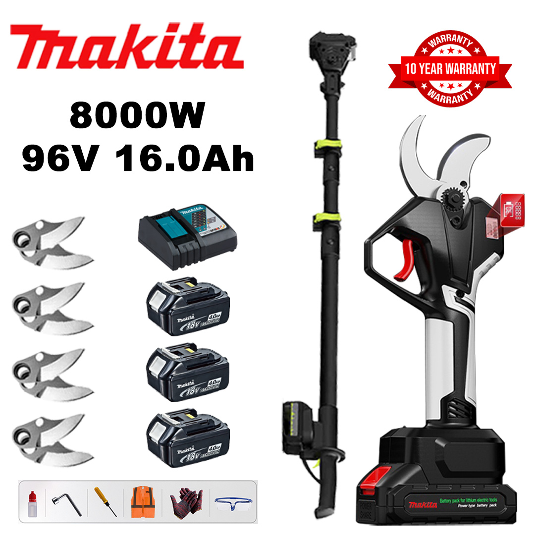 [Extension rod 1.5~5m] 8000W brushless lithium battery pruning shears + 96V16Ah battery * 3 + sk9 alloy blade * 4 + charger + LED power display + tool box + lubricating oil + goggles + 10-year warranty